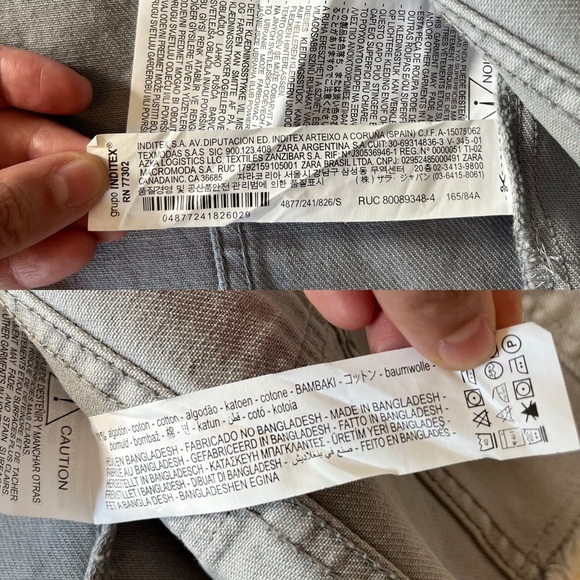 NWT ZARA Gray Cropped Oversized Denim Vest S - Picture 7 of 13